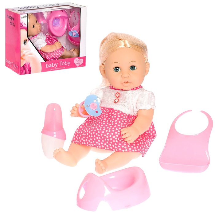 Пупс функциональный "Танюша" в костюмчике, с аксессуарами, пьёт, писает