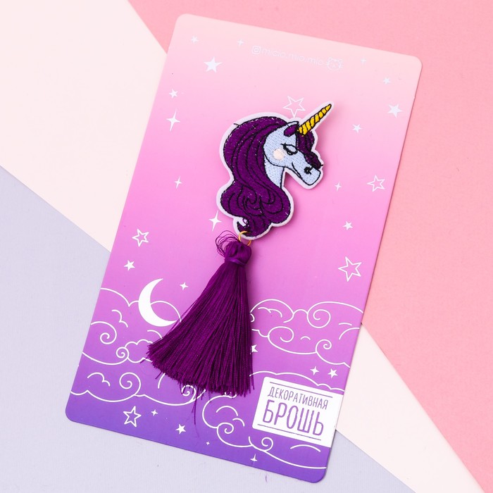 Значок с кисточкой "Единорог"