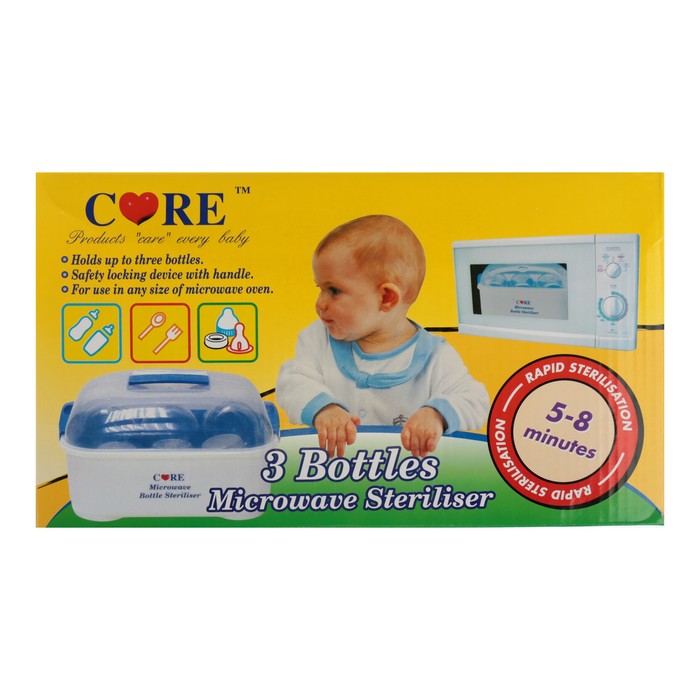 Стерилизатор для СВЧ Care 80123, на 3 бутылочки, щипцы в комплекте