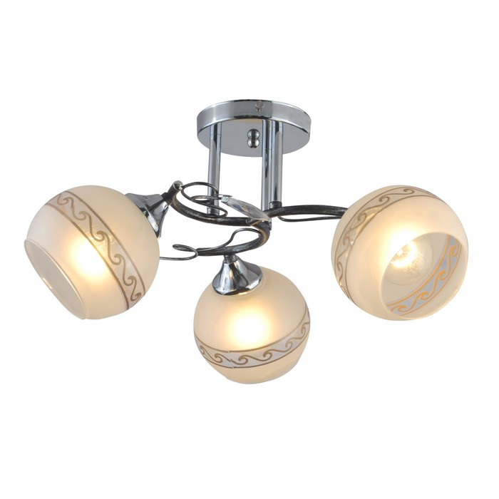 Люстра "Грета" 3x60Вт E27 черный-хром