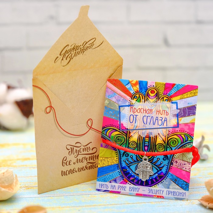 Талисман с красной нитью "Нить от сглаза", 6,5 х 8 см