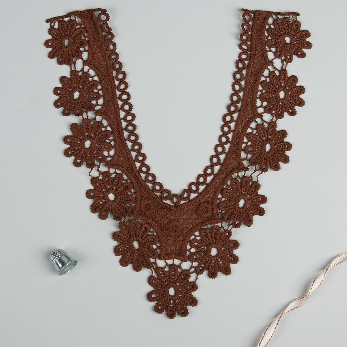 Воротник пришивной, 29*26см, цвет коричневый