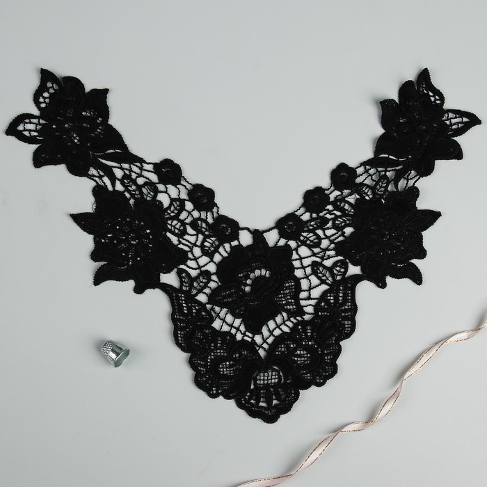 Воротник пришивной, 35*30см, цвет чёрный