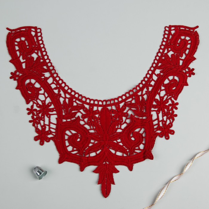 Воротник пришивной, 31*27см, цвет бордовый