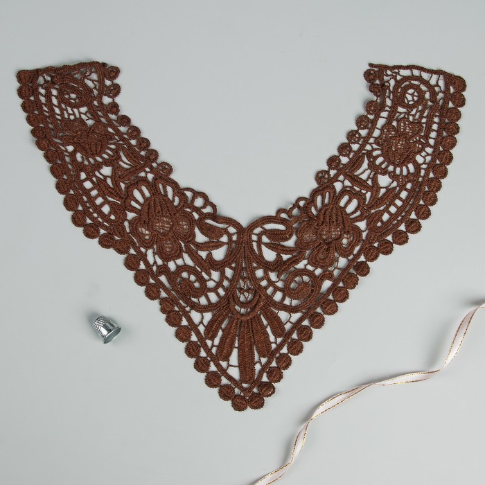 Воротник пришивной, 35*28,5см, цвет коричневый