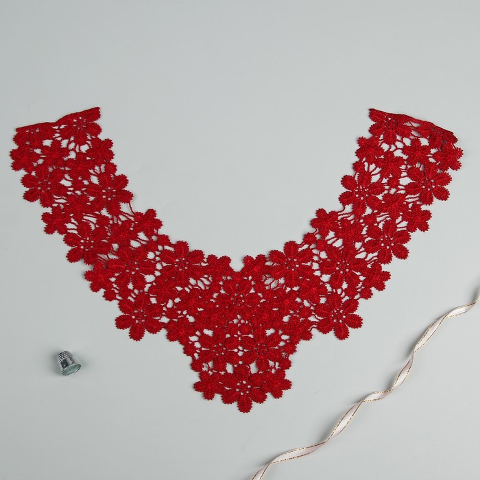 Воротник пришивной, 37*39см, цвет бордовый