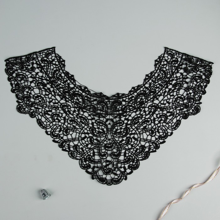 Воротник пришивной, 43*31см, цвет чёрный