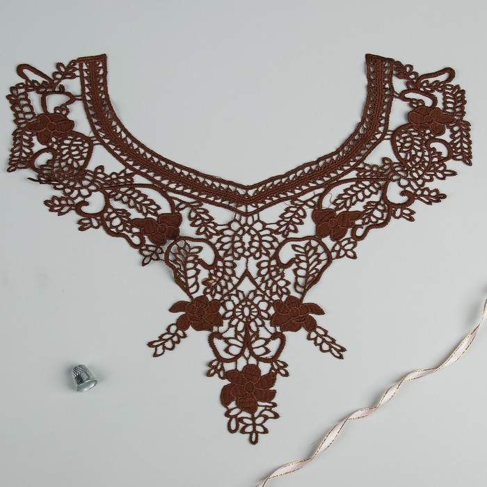 Воротник пришивной, 36*30см, цвет коричневый