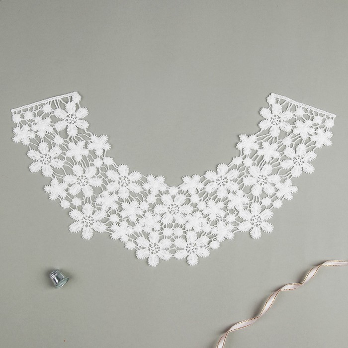 Воротник пришивной, 38*17см, цвет белый