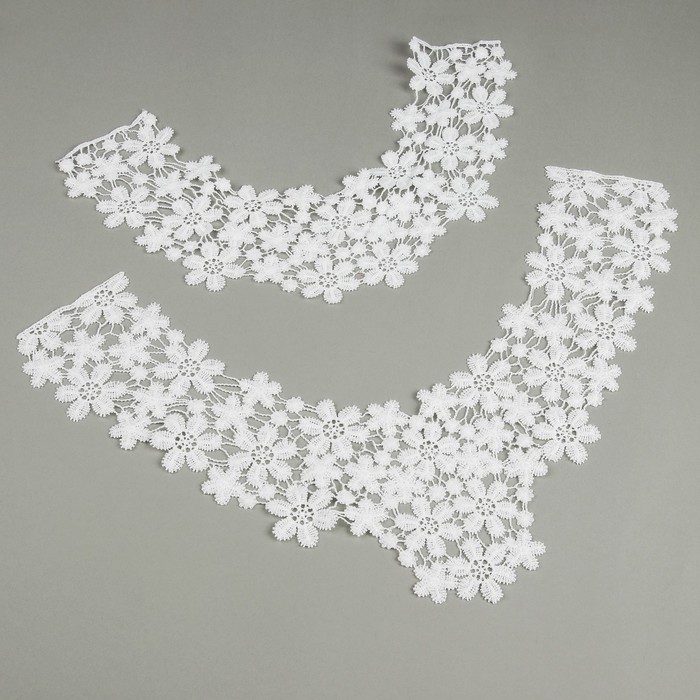 Воротник пришивной, 38*17см/37*39см, пара, цвет белый