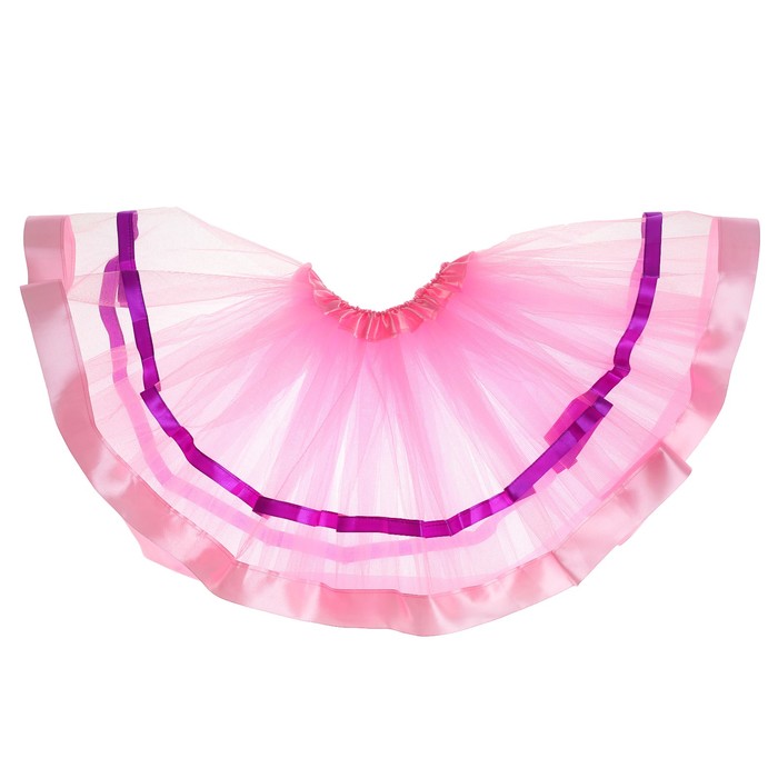 Карнавальная юбка «Красотка», трёхслойная, цвет розовый