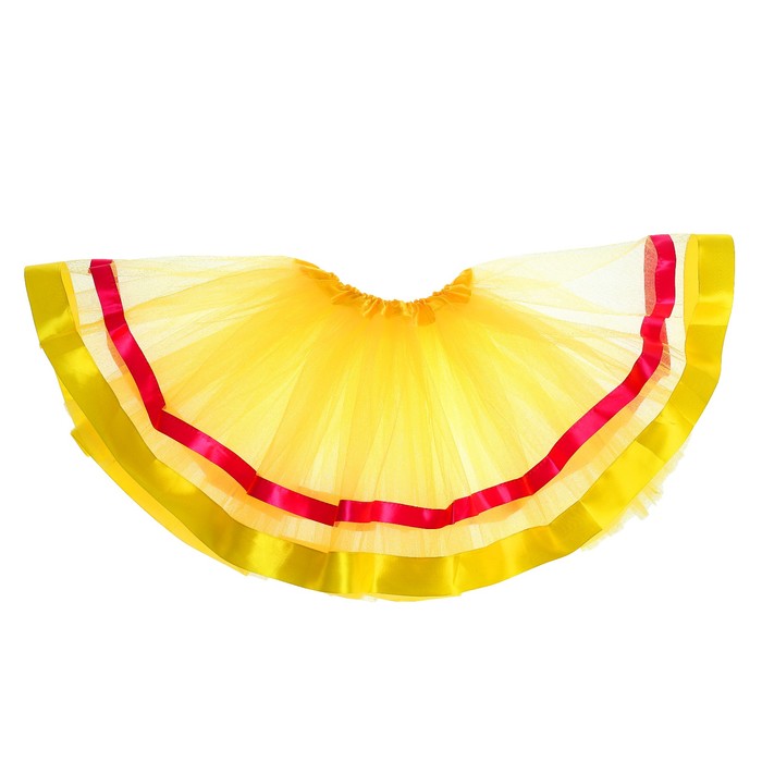 Карнавальная юбка «Красотка», трёхслойная, цвет жёлтый