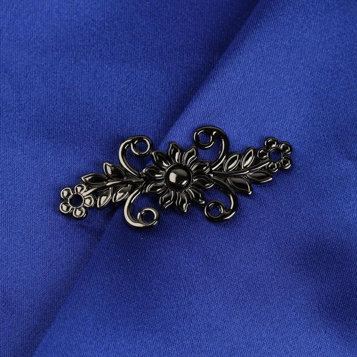 Декоративная застёжка, 4,8х2см, цвет чёрный