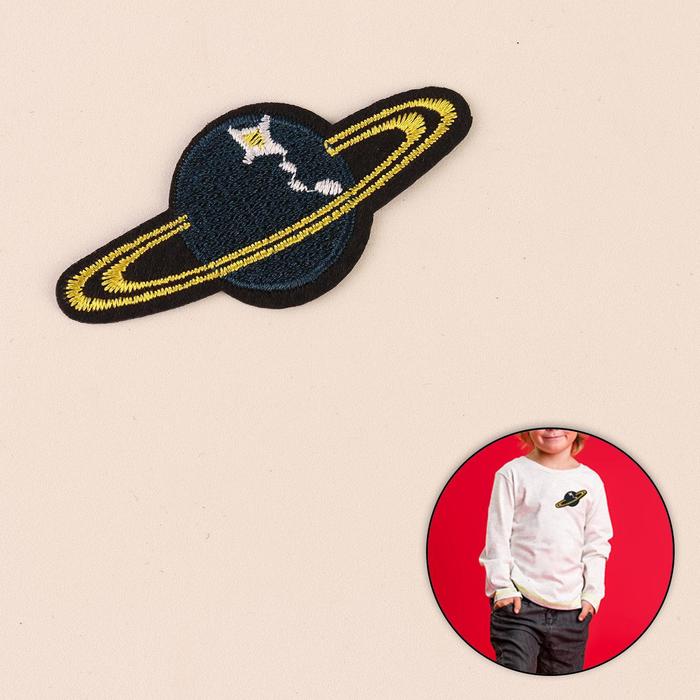 Термоаппликация "Сатурн", 8*3,8см, цвет синий