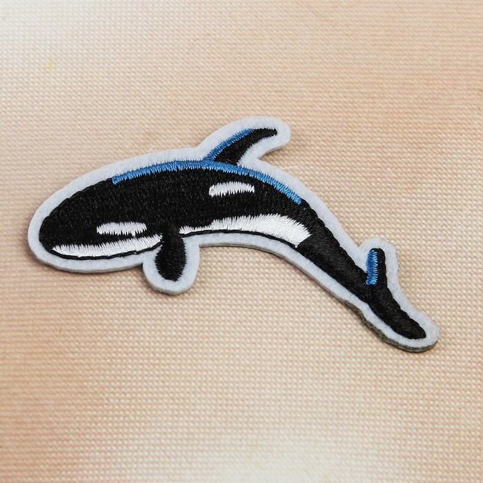 Термоаппликация "Касатка", 7*4см, цвет чёрный