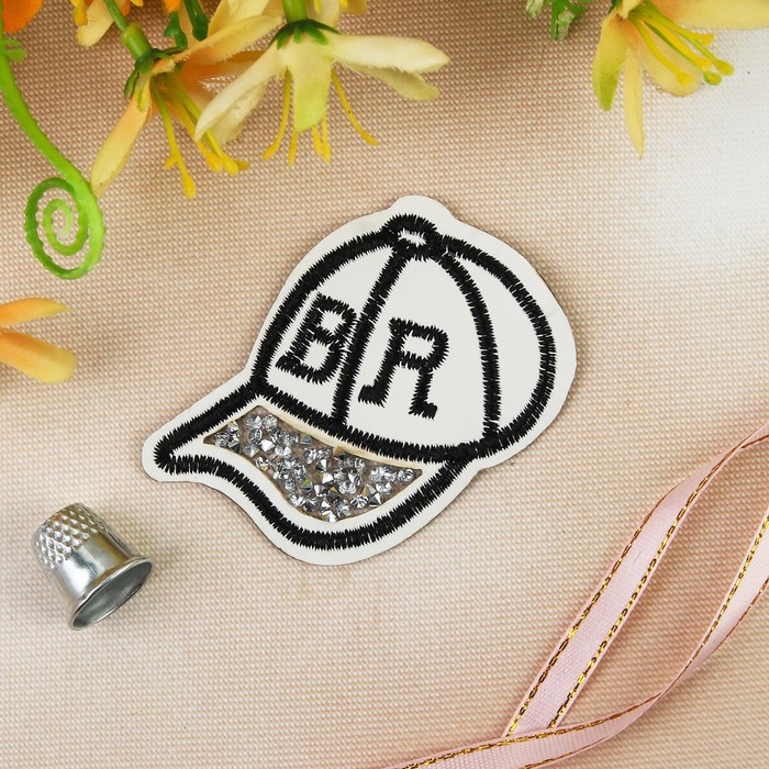 Термоаппликация "Кепка", 7,2*6см, цвет белый