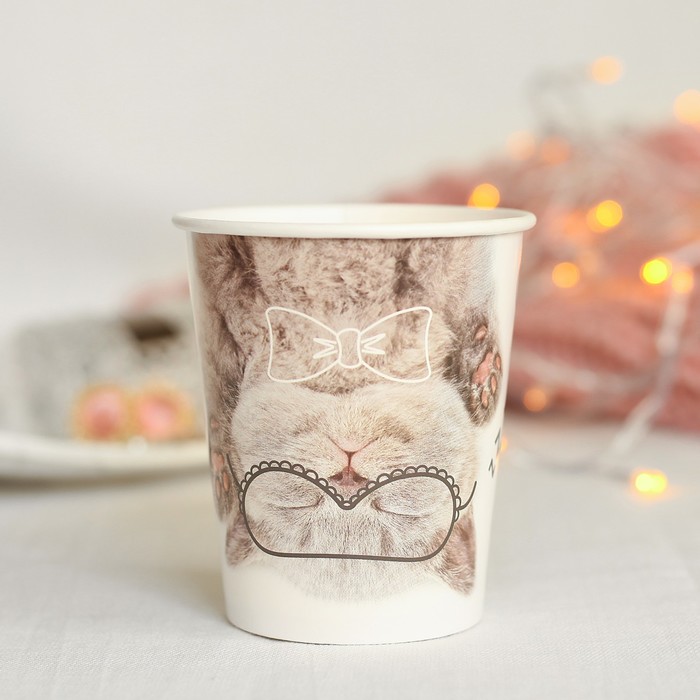 Стакан бумажный для кофе "Котик", 250 мл