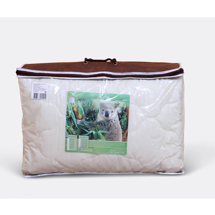 Одеяло всесезонное 172х205 эвкалипт 300 гр, ткань тик