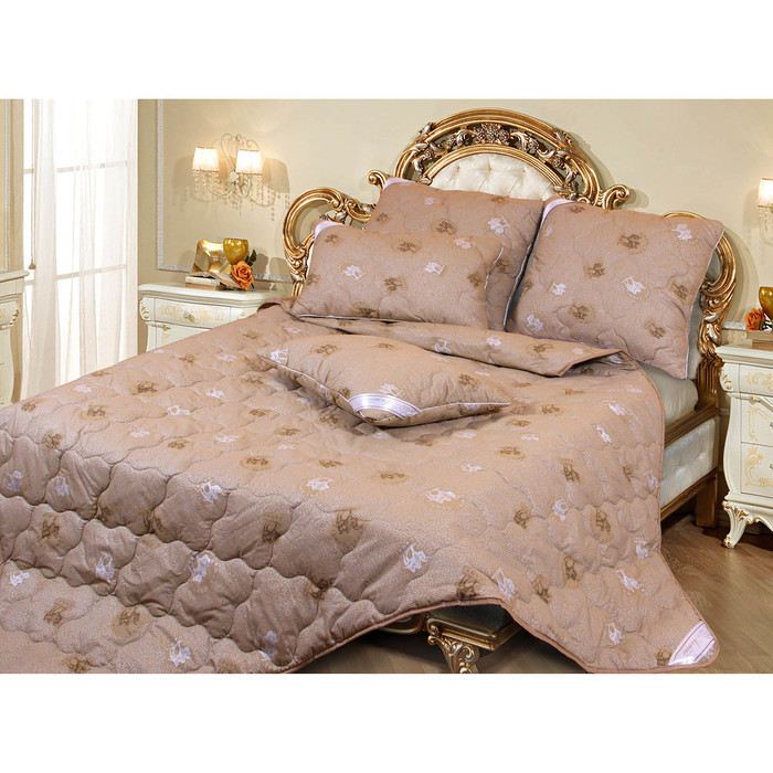 Одеяло легкое 142х205 верблюжья шерсть 150 гр, ткань тик