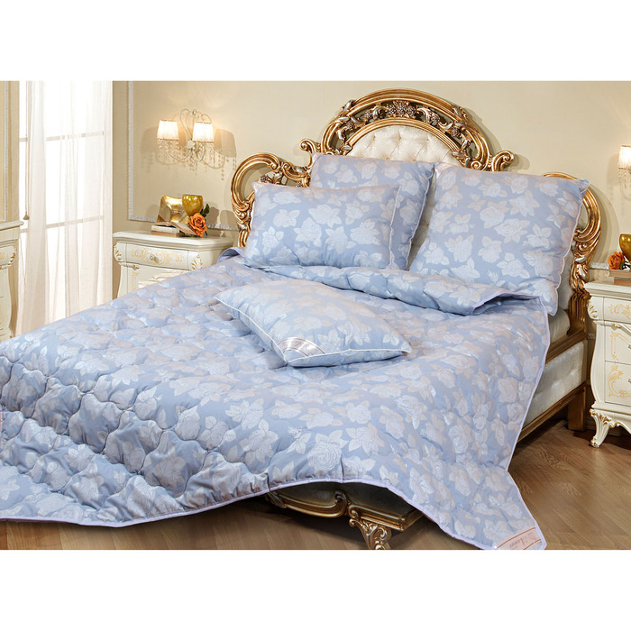 Одеяло легкое 142х205 иск. лебяжий пух 150 гр, ткань тик