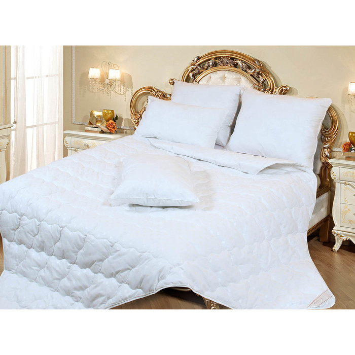 Одеяло всесезонное 172х205 ангорская шерсть 300 гр, ткань тик