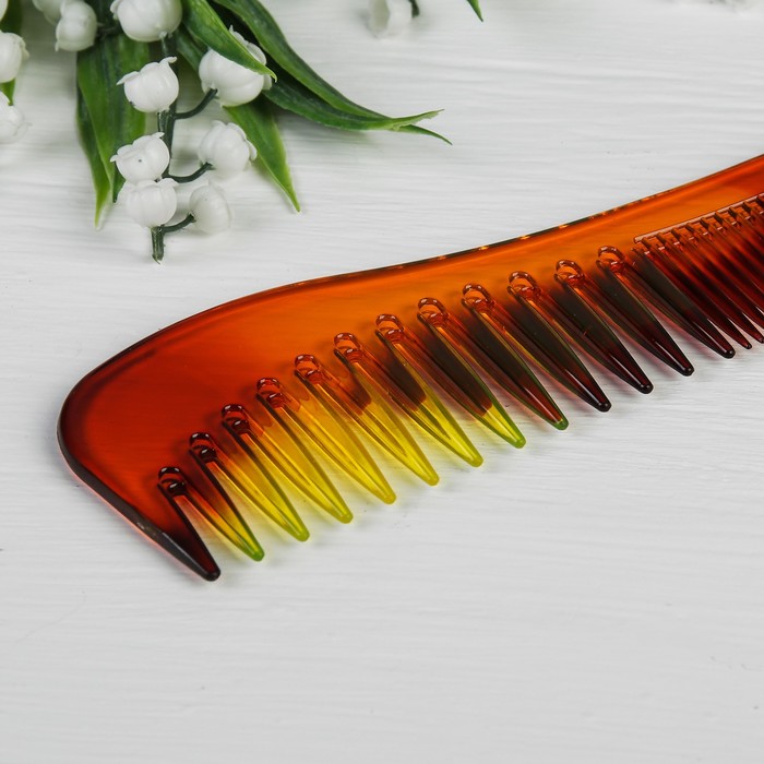 Набор расчесок, 2 предмета: простая, с ручкой, цвет янтарь