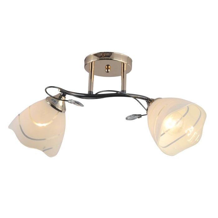 Люстра "Лира" 2x60Вт E27 черный-золото