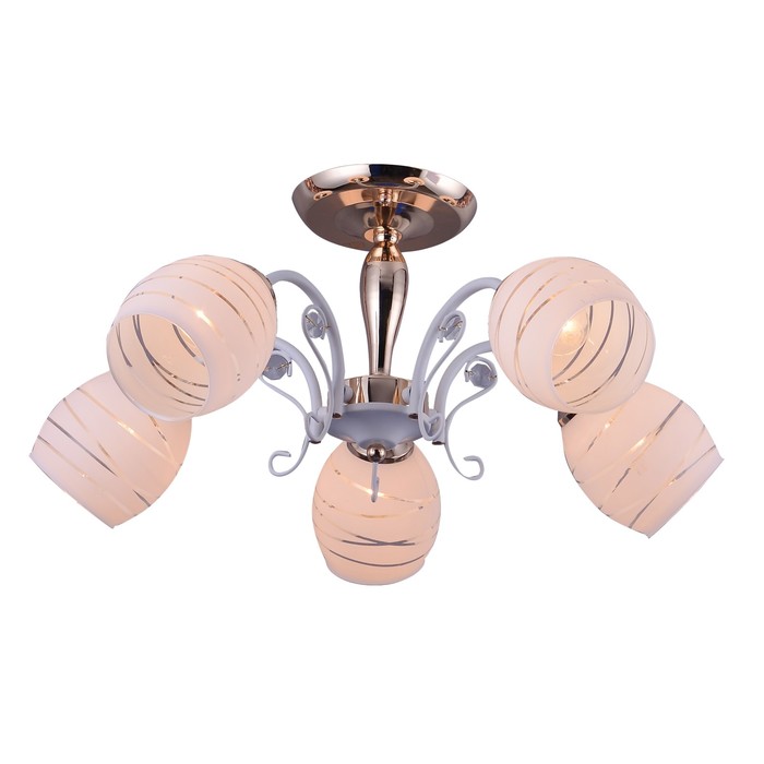 Люстра "Милена" 5x60Вт E27 белый-золото