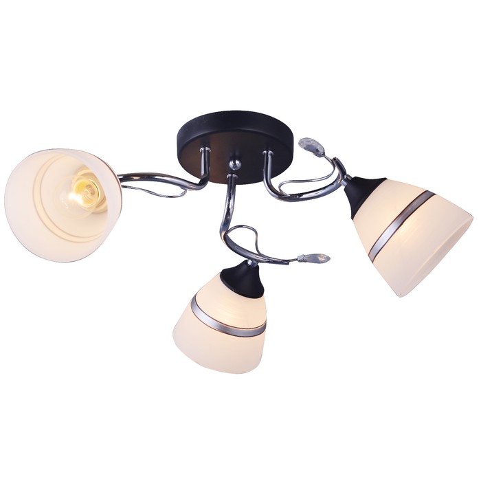 Люстра "Нелли" 3x60Вт E27 черный-хром