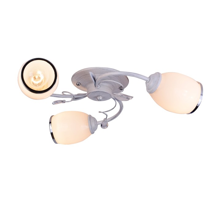 Люстра "Рузалия" 3x60Вт E27 белый-хром