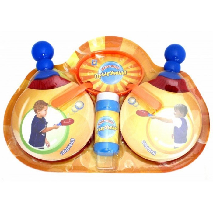 Мыльные прыгунцы "Пинг-Понг": 2 ракетки, 2 венчика, лоток, бутылка 50 мл