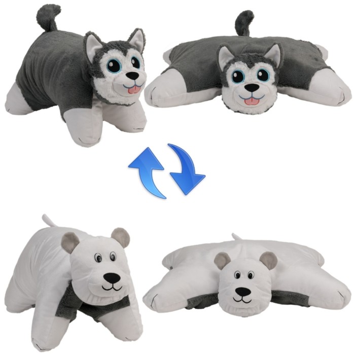 Подушка-вывернушка 2 в 1 "Хаски, Полярный медведь"