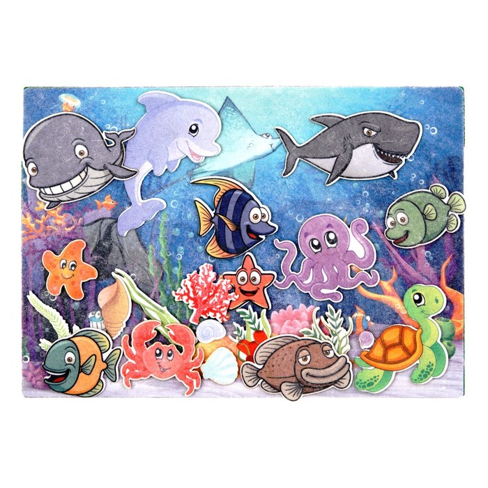 Дидактический набор с игровым полем &quot;Подводный мир&quot;, 21 деталь