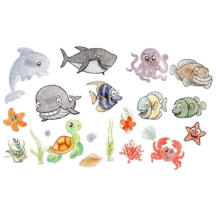 Дидактический набор с игровым полем "Подводный мир", 21 деталь