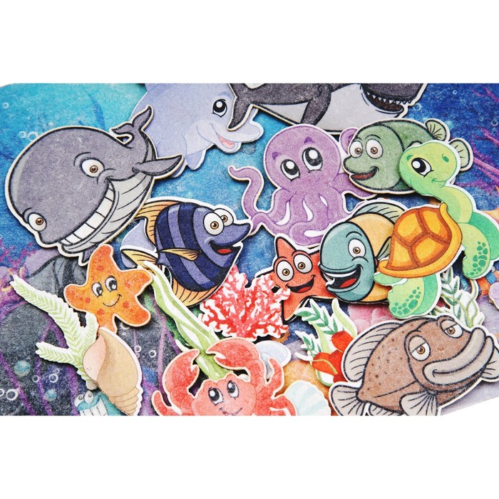 Дидактический набор с игровым полем "Подводный мир", 21 деталь