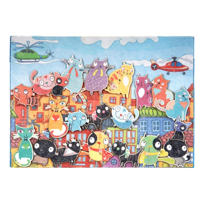 Дидактический набор с игровым полем &quot;Городские коты&quot;, 21 деталь