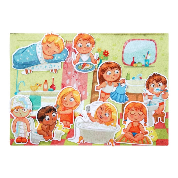 Дидактический набор с игровым полем &quot;Начало дня&quot;, 9 деталей