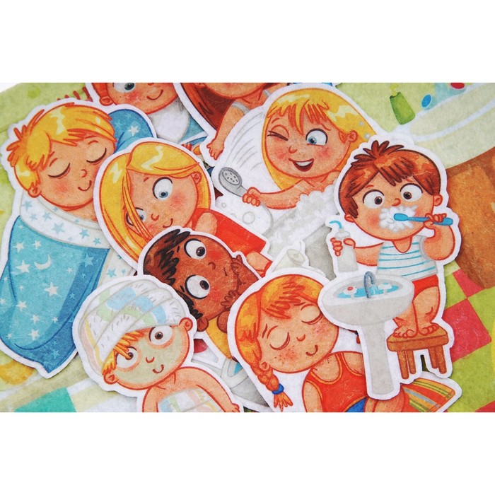 Дидактический набор с игровым полем "Начало дня", 9 деталей