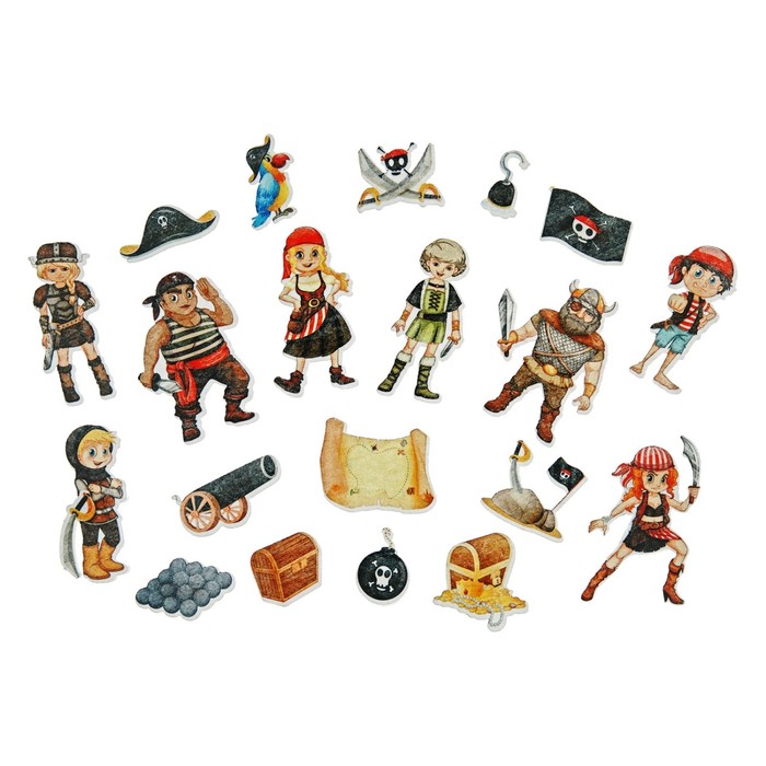 Дидактический набор с игровым полем "Пираты", 20 деталей