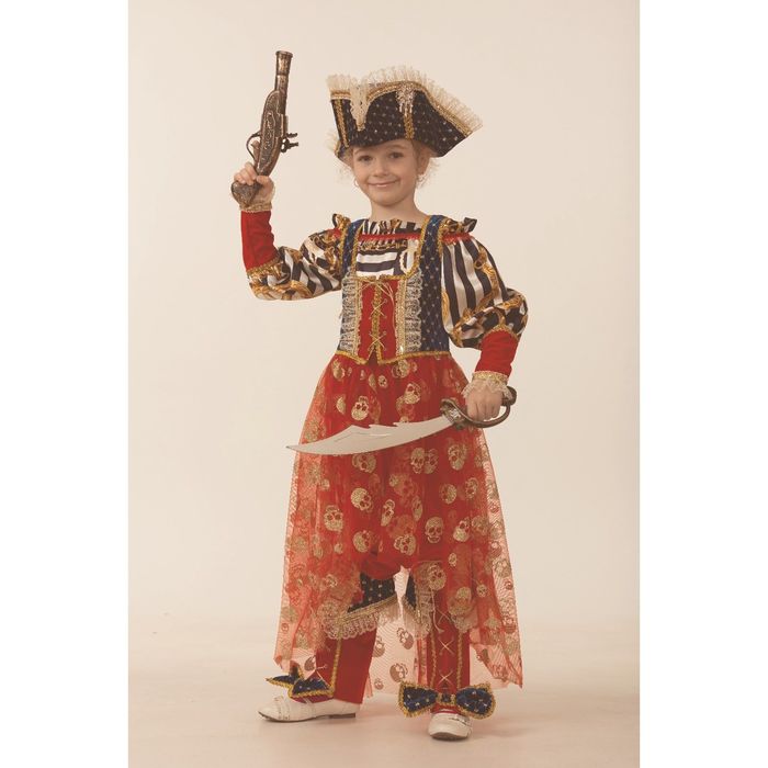 Карнавальный костюм "Пиратка морская" размер 30, рост 116