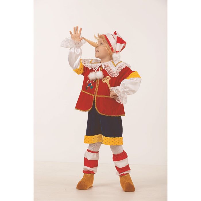 Карнавальный костюм "Буратино", велюр, р-р 28, рост 110 см