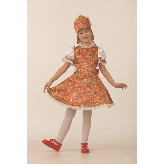 Карнавальный костюм "Марьюшка", сатин, р.26, рост 104 см