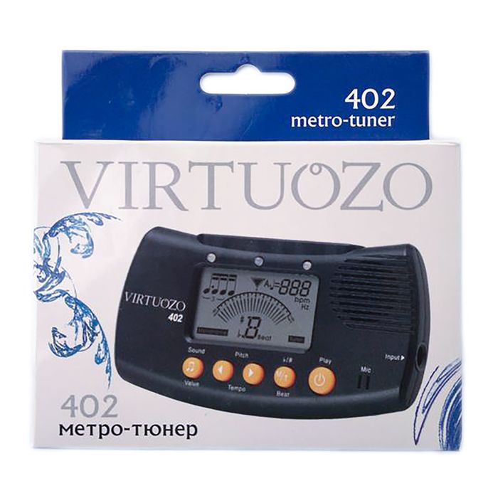 Метроном+Тюнер хроматический VIRTUOZO 402 А410-490Гц, микрофон, 30-280 уд/мин