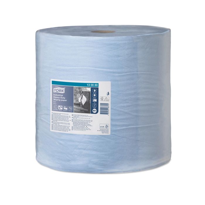 фото Протирочная бумага tork суперпрочная в рулоне (w1/2) голубая, 37 см, 750 листов