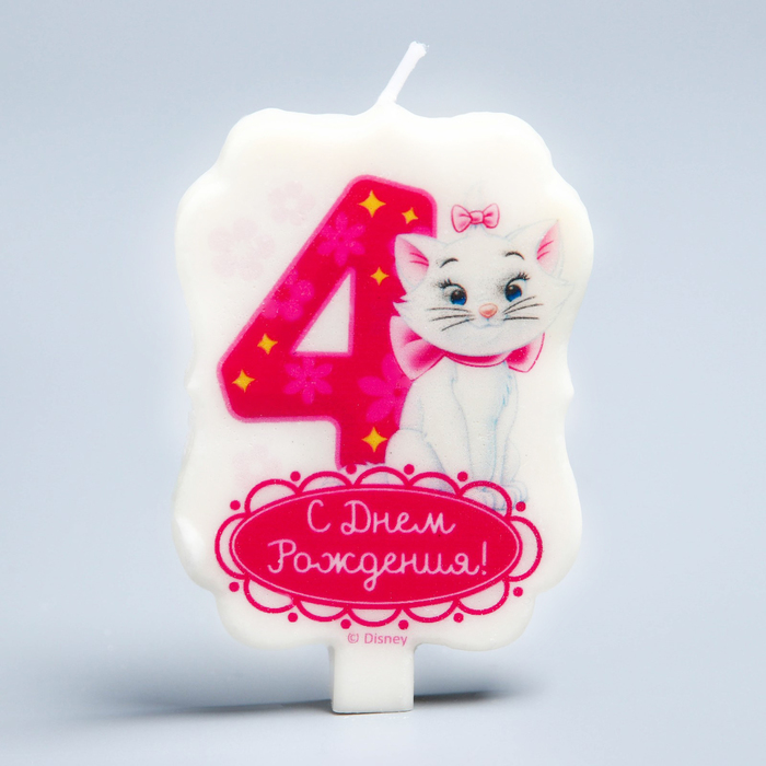 Свеча в торт Дисней 4 "С Днем Рождения", Коты аристократы