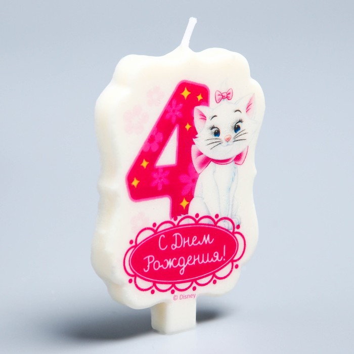Свеча в торт Дисней 4 "С Днем Рождения", Коты аристократы