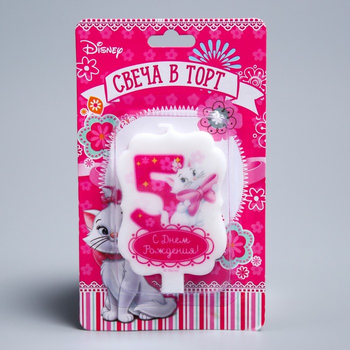 Свеча в торт Дисней 5 "С Днем Рождения", Коты аристократы