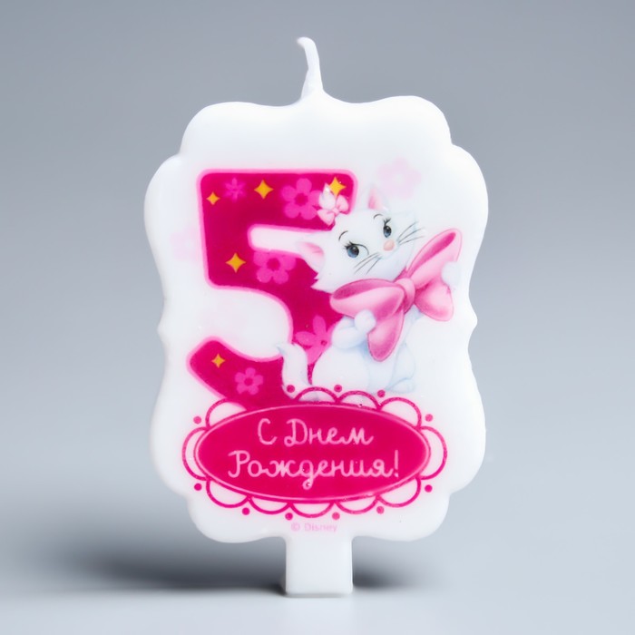 Свеча в торт Дисней 5 "С Днем Рождения", Коты аристократы