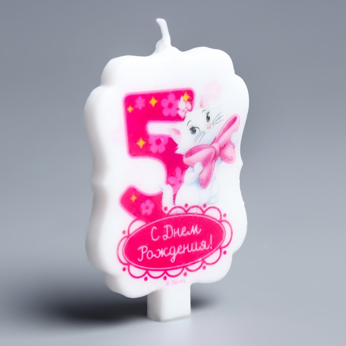 Свеча в торт Дисней 5 "С Днем Рождения", Коты аристократы