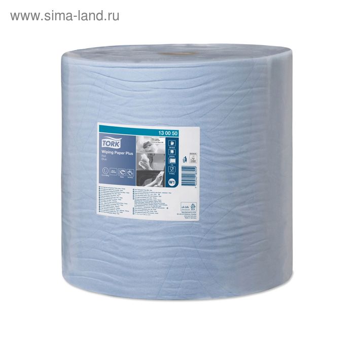 

Протирочная бумага Tork Плюс в рулоне (W1) голубая, 37 см, 1500 листов